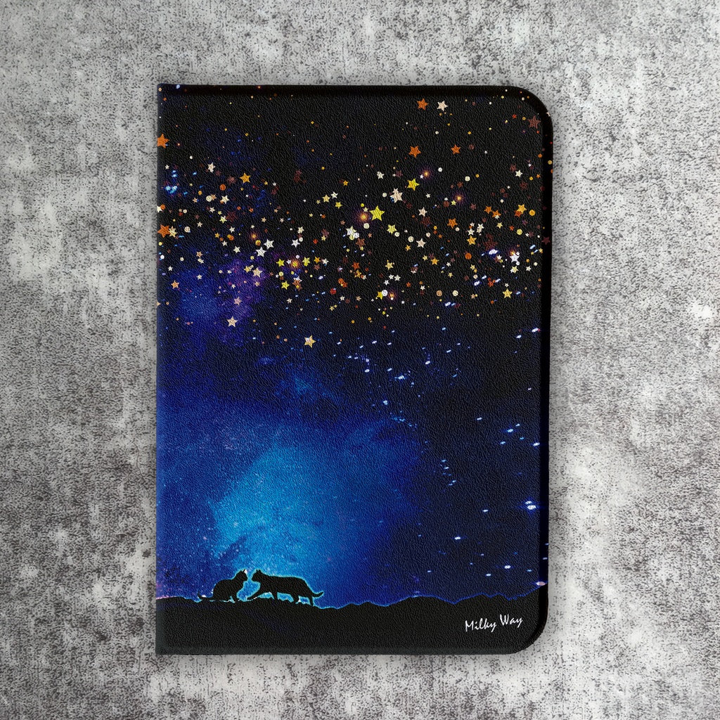 星空デートな猫のiPadケース 猫 黒猫 可愛い 宇宙 メンズ ipadケース タブレットケース