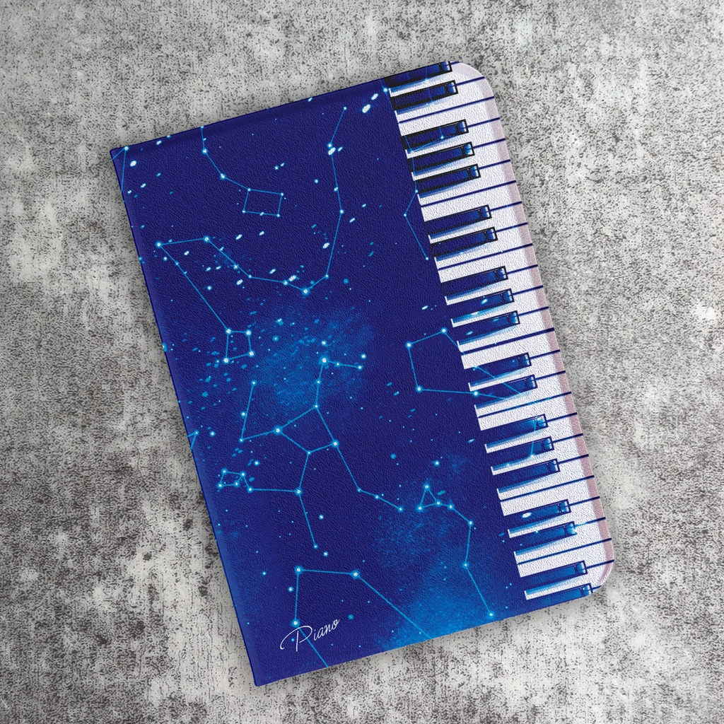 宇宙とピアノのiPadケース ピアノ 銀河 可愛い 宇宙 メンズ ipadケース タブレットケース