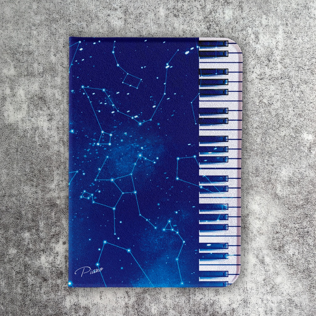 宇宙とピアノのiPadケース ピアノ 銀河 可愛い 宇宙 メンズ ipadケース タブレットケース