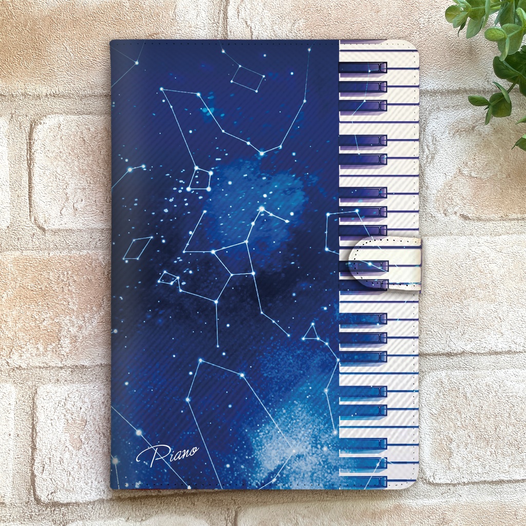 宇宙とピアノのiPadケース ピアノ 銀河 可愛い 宇宙 メンズ ipadケース タブレットケース