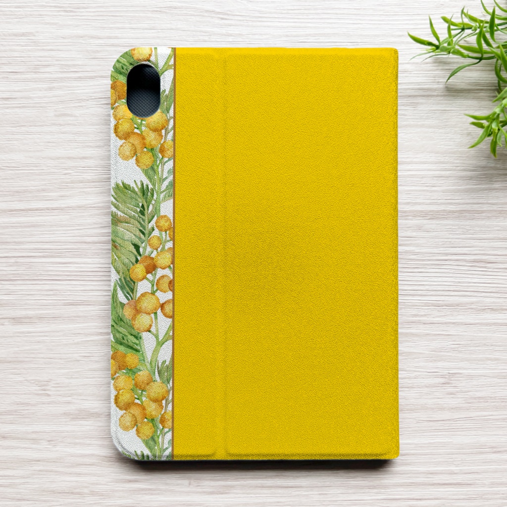 ミモザのiPadケース(イエロー) ミモザ 花 ipadケース タブレットケース カバー