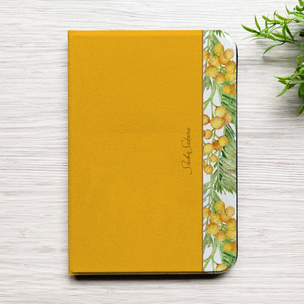 ミモザのiPadケース(ウォームオレンジ) ミモザ 花 ipadケース タブレットケース カバー