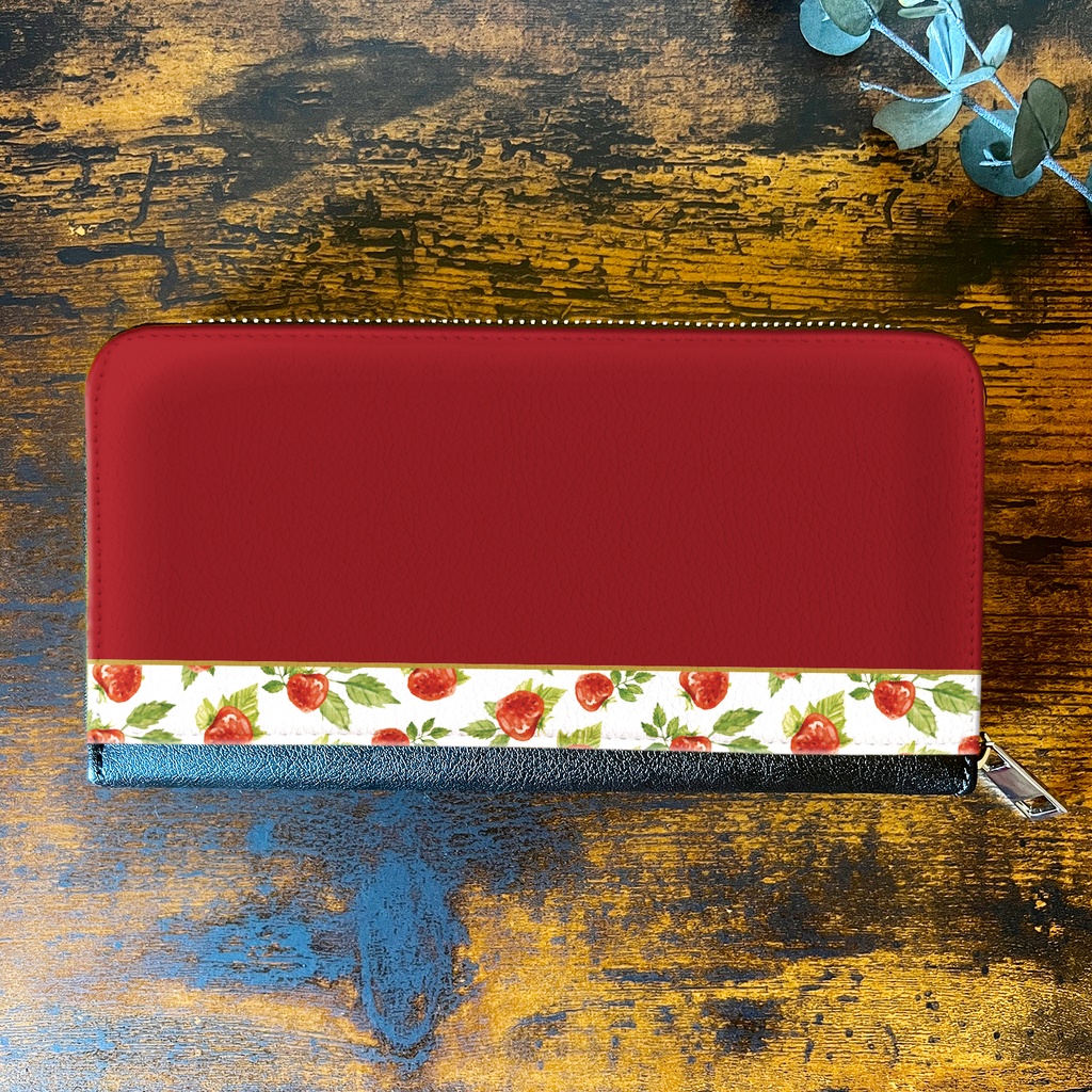 ワイルドストロベリーの長財布(レッド) いちご ストロベリー 財布 長財布