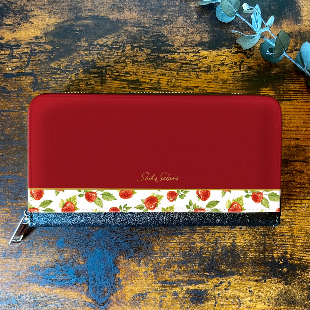 ワイルドストロベリーの長財布(レッド) いちご ストロベリー 財布 長財布