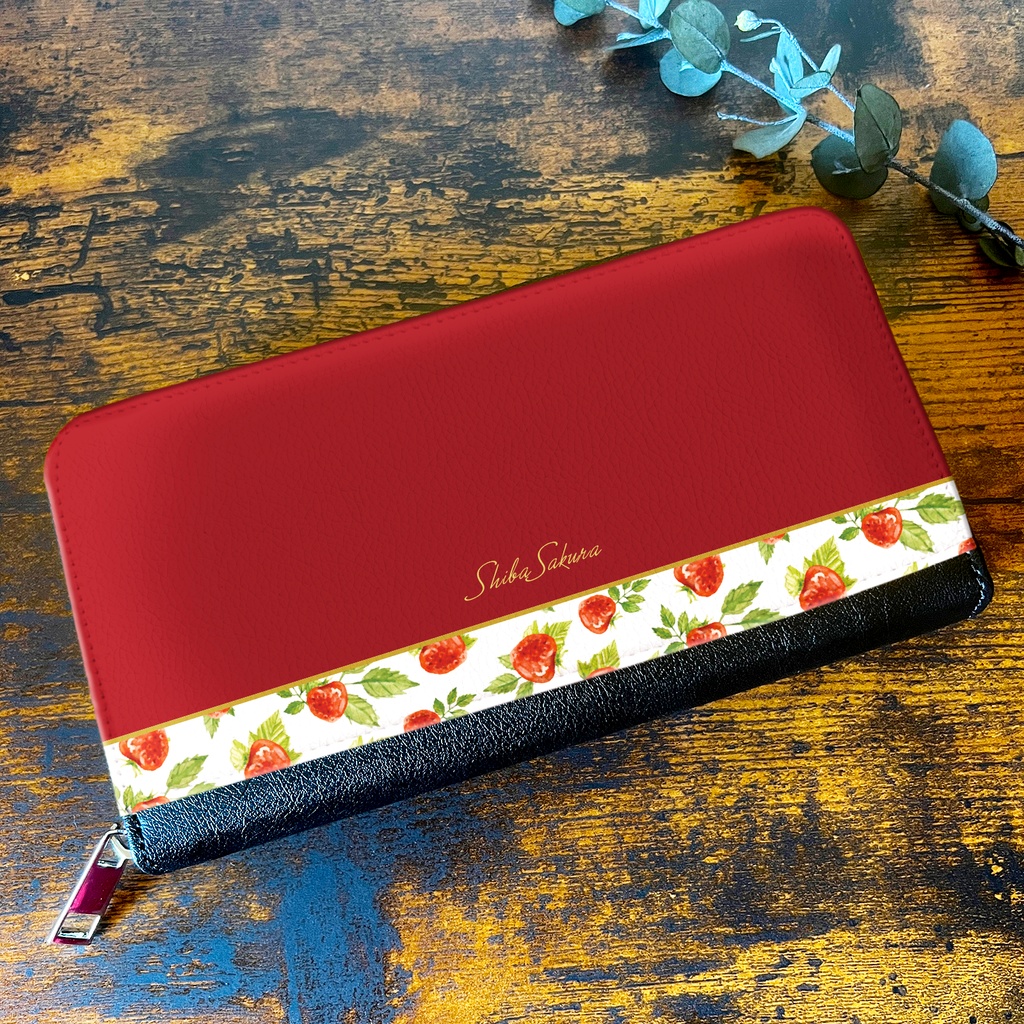ワイルドストロベリーの長財布(レッド) いちご ストロベリー 財布 長財布