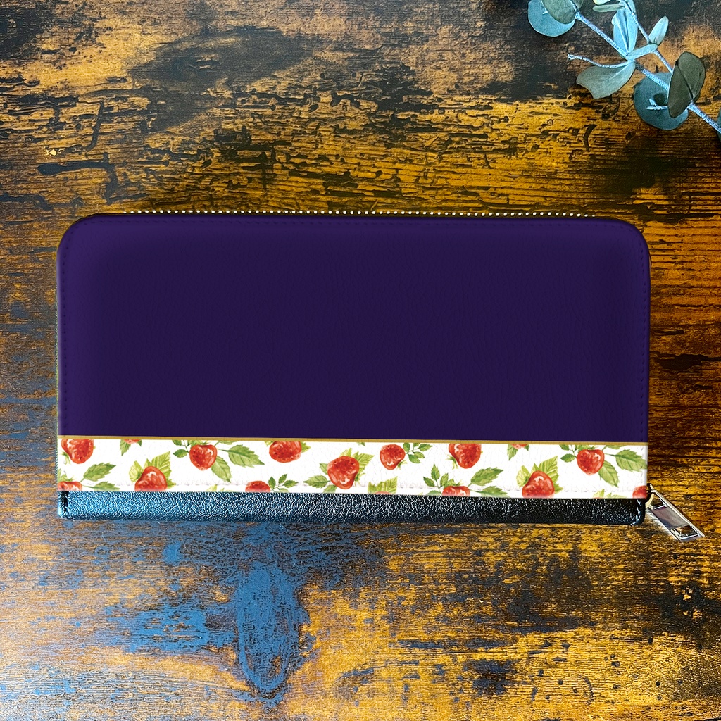 ワイルドストロベリーの長財布(ネイビー) いちご ストロベリー 財布 長財布