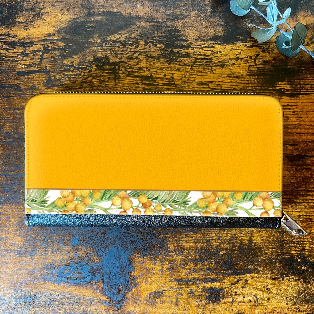 ミモザの長財布(ウォームオレンジ) ミモザ 花 財布 長財布