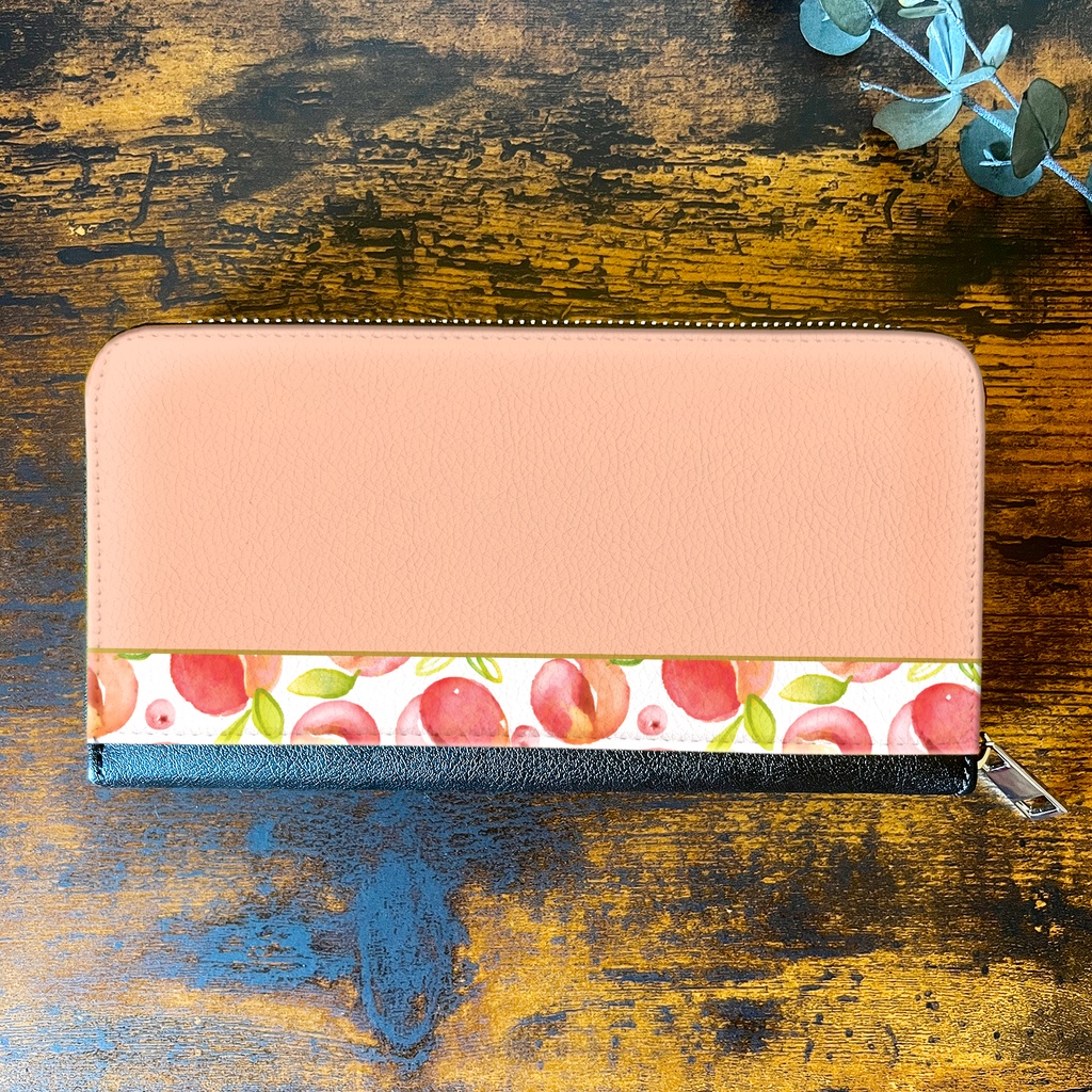 フレッシュピーチの長財布(ピーチベージュ) フルーツ 財布 長財布 桃 ピーチ