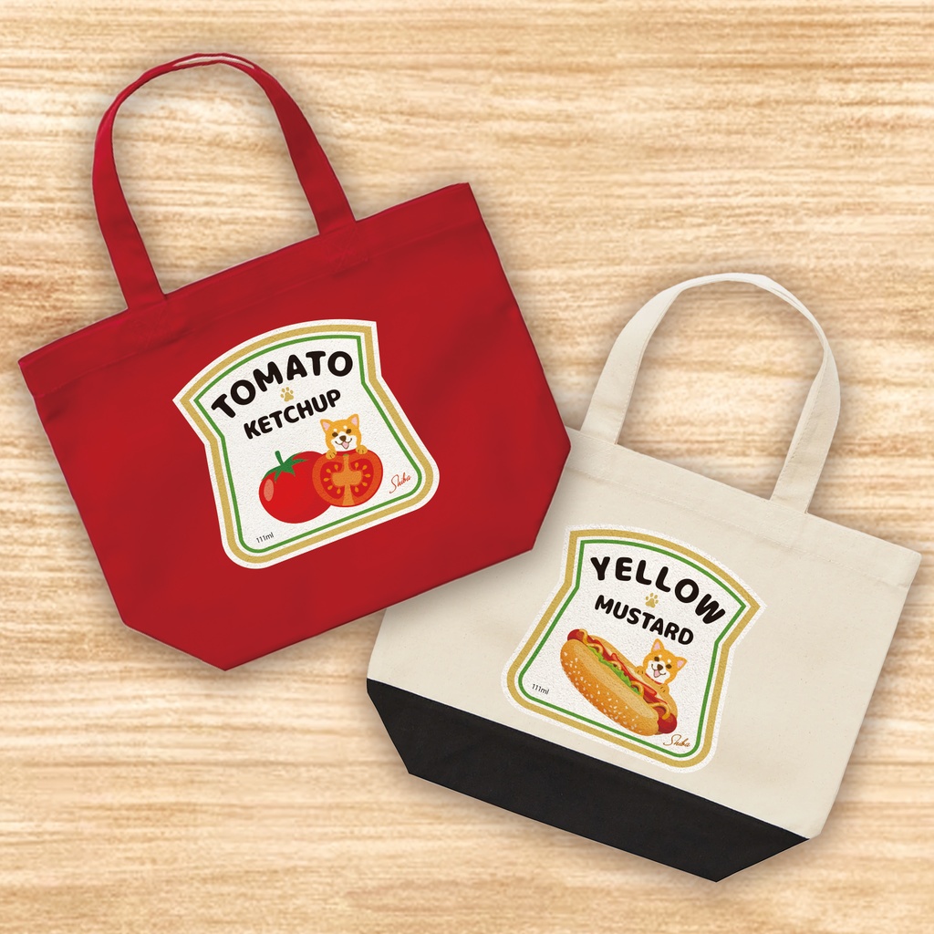 柴犬マスタードのトートバッグ 犬 柴犬 お散歩バッグ エコバッグ