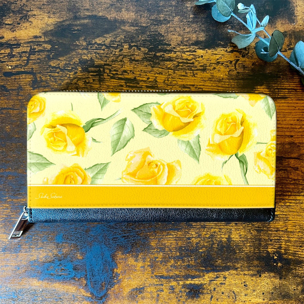 イエローローズの長財布 バラ 花 財布 長財布