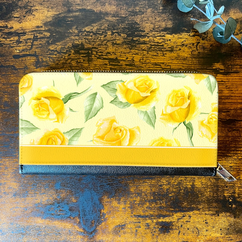 イエローローズの長財布 バラ 花 財布 長財布