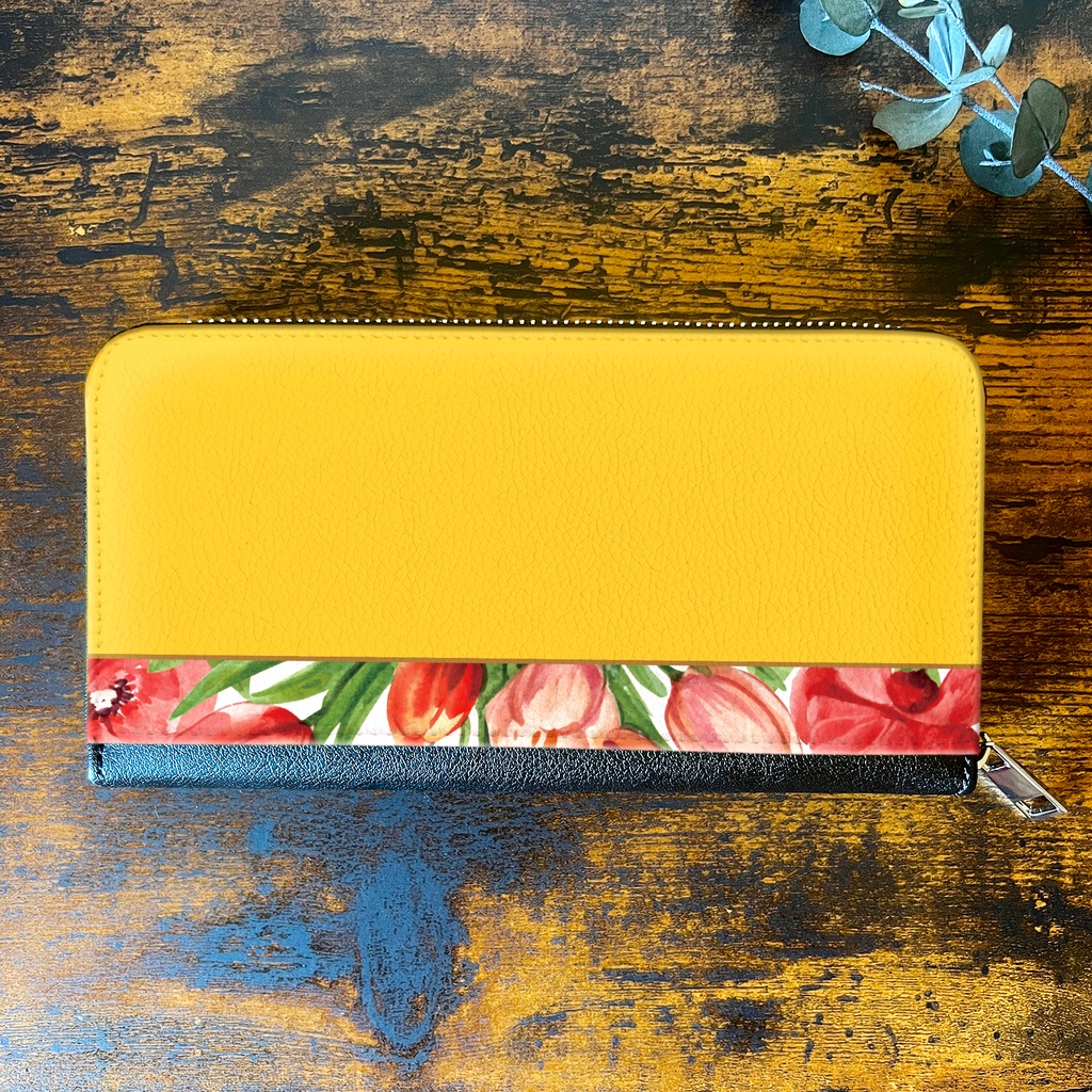 チューリップの長財布(イエロー) チューリップ 春 花 財布 長財布