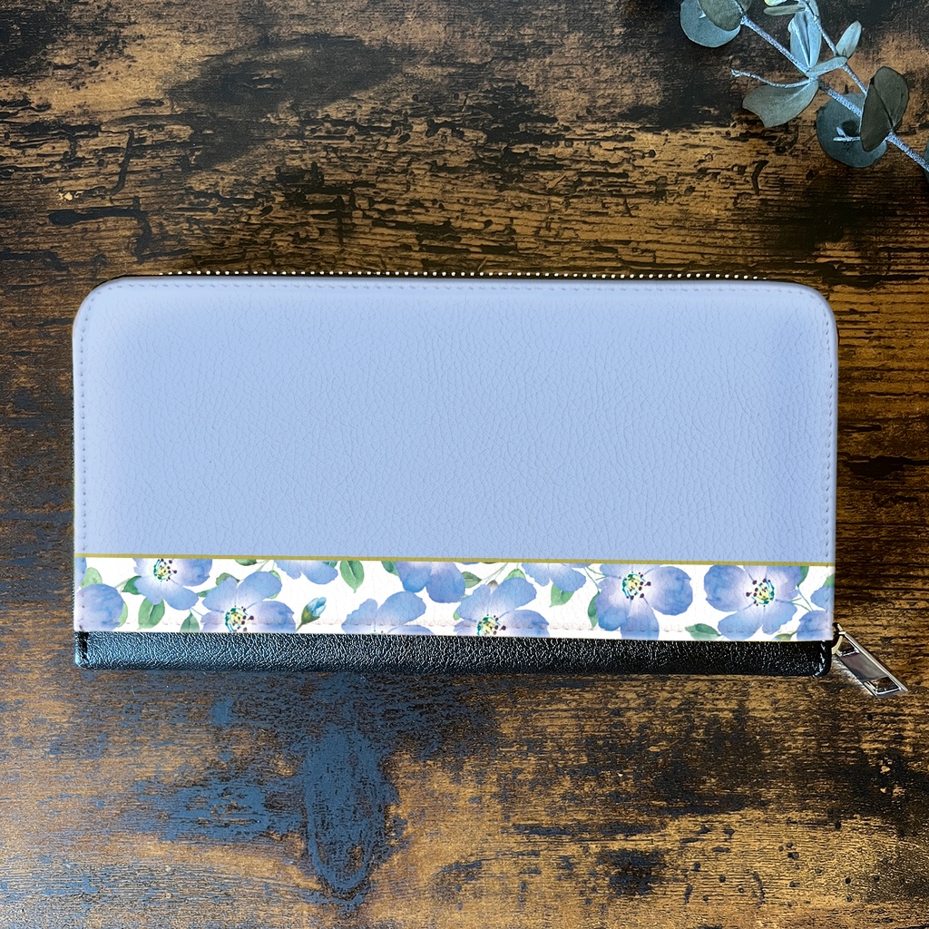 ネモフィラの長財布(ベビーブルー)