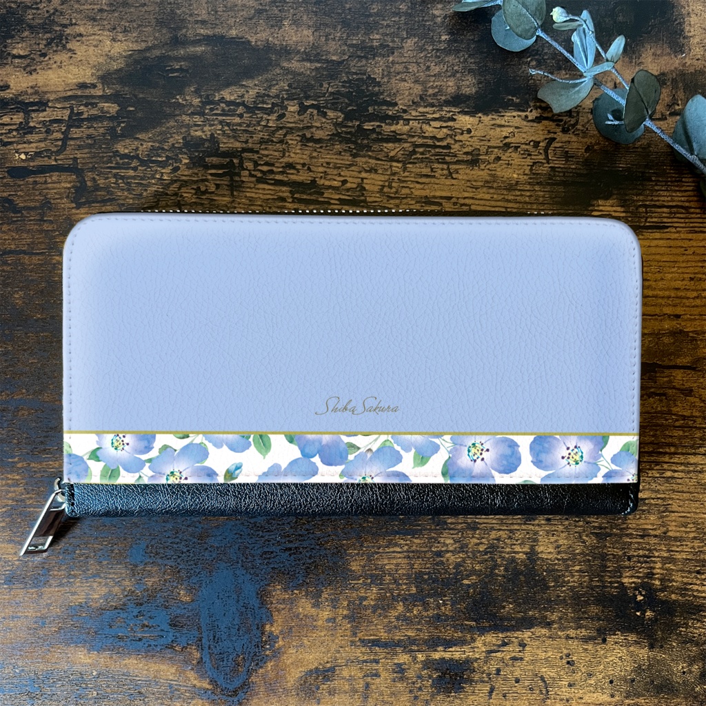 ネモフィラの長財布(ベビーブルー)
