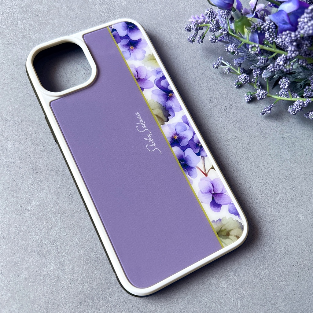 春のスミレのガラススマホケース(江戸紫) iPhone17e Air iphone13 iphone15 iphone14 スマホケース すみれ 春 花 iphone16