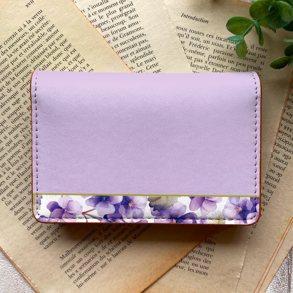 春のスミレの名刺ケース(淡紫) 花 カードケース 名刺入れ すみれ