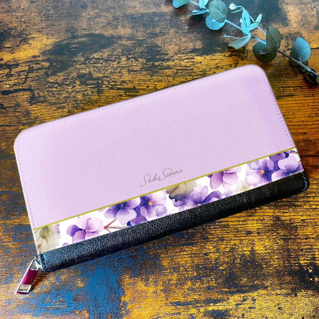 ＊SALE＊おしゃべりスーちゃん＊ハンドメイド＊長財布＊紫系＊ SALE＊おしゃべりスーちゃん＊ハンドメイド＊長財布＊紫系＊