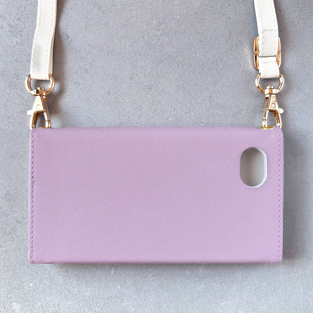 春のスミレの三つ折り手帳型スマホケース(淡紫) 全機種対応 スマホケース iphone Android 花 iPhone16e iPhone16 iPhone15