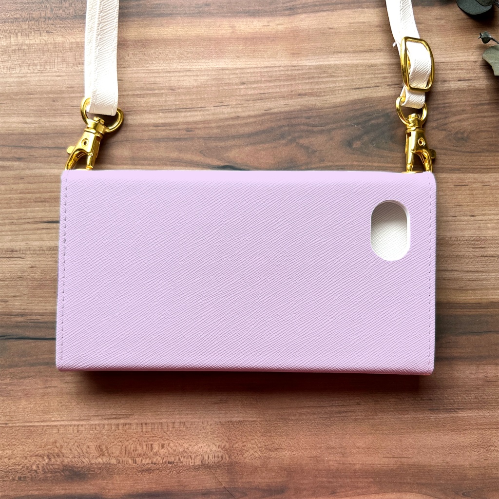 春のスミレの三つ折り手帳型スマホケース(淡紫) 全機種対応 スマホケース iphone Android 花 iPhone16e iPhone16 iPhone15