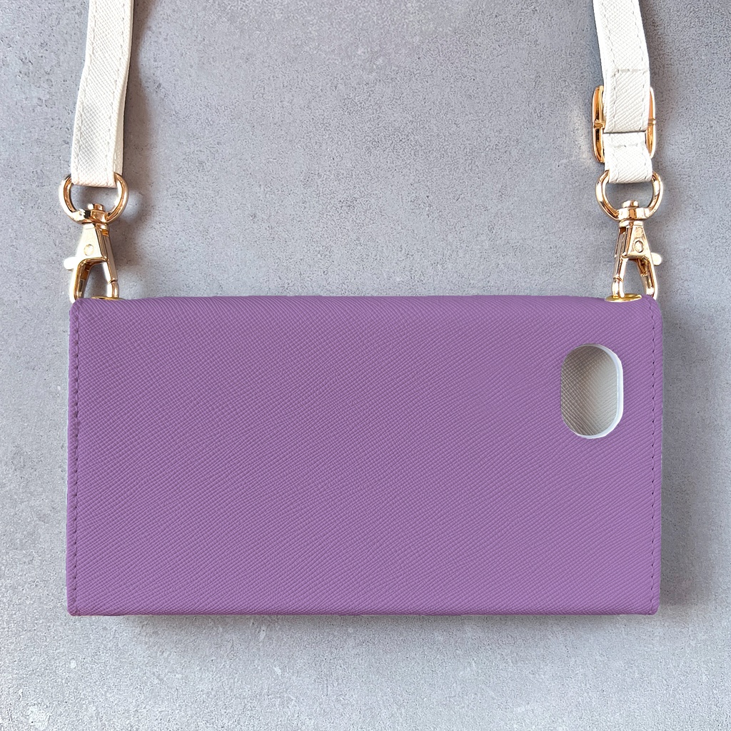 春のスミレの三つ折り手帳型スマホケース(江戸紫) 全機種対応 スマホケース iphone Android 花 iPhone16e iphone16 iphone15