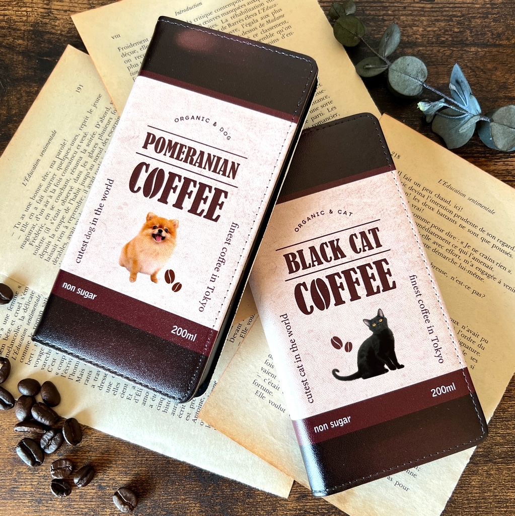 お好きな写真で！オリジナルコーヒー風うちの子スマホケース 全機種対応 うちの子 猫 犬 スマホケース ペット
