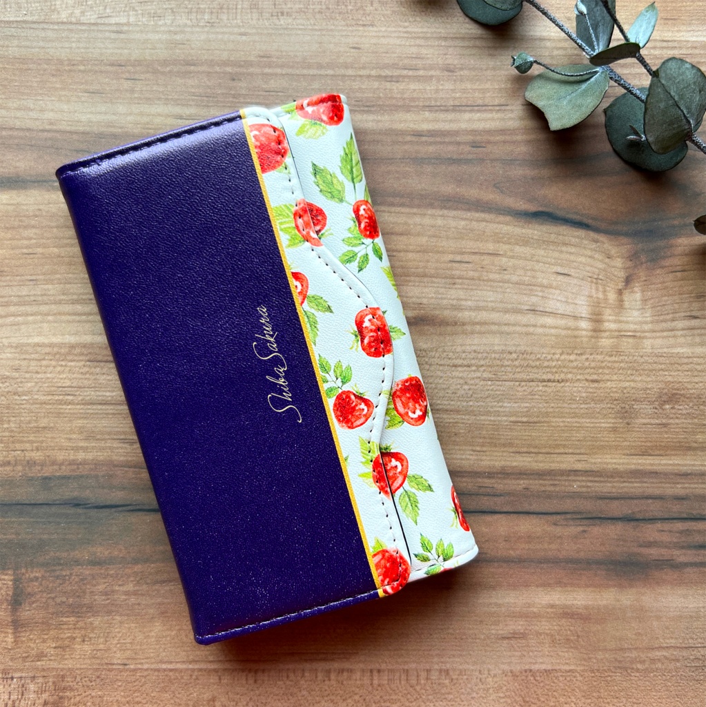 ワイルドストロベリーのキーケース(ネイビー) いちご キーケース