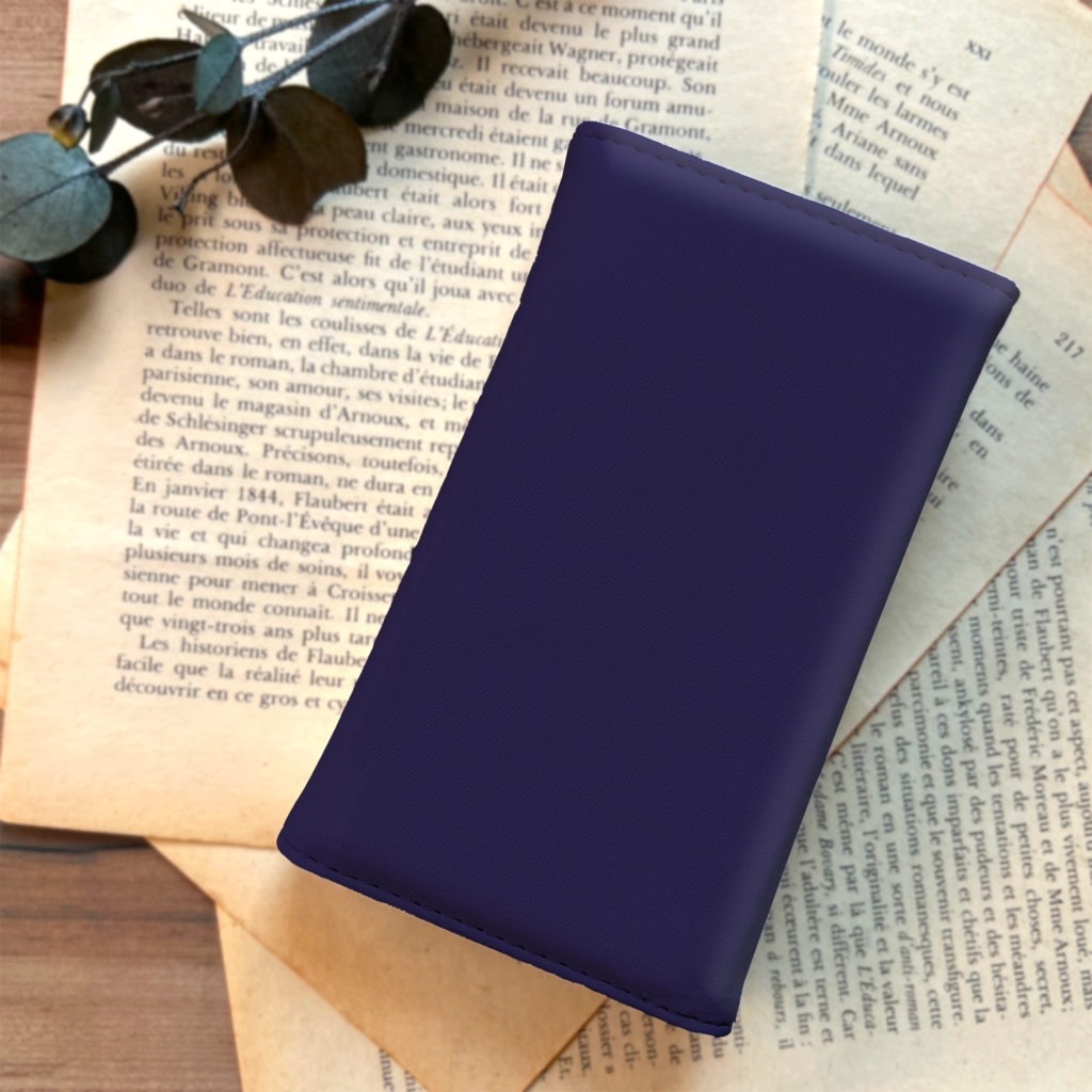 チェリーのキーケース(ネイビー) さくらんぼ 青