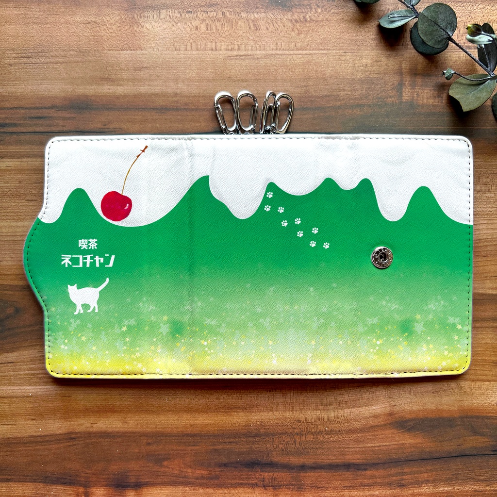 ねこねこメロンクリームソーダのキーケース 猫 クリームソーダ 緑 メロンソーダ