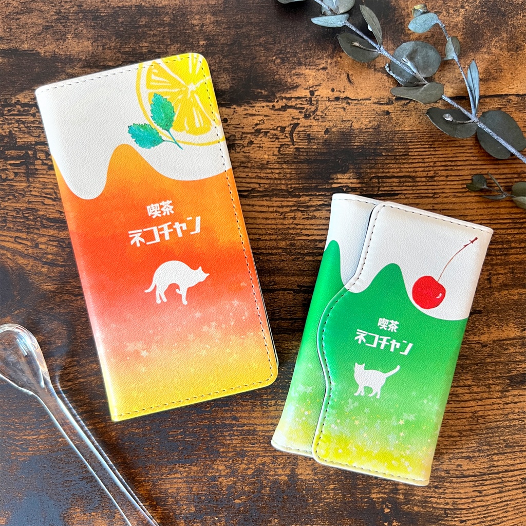 ねこねこメロンクリームソーダのキーケース 猫 クリームソーダ 緑 メロンソーダ