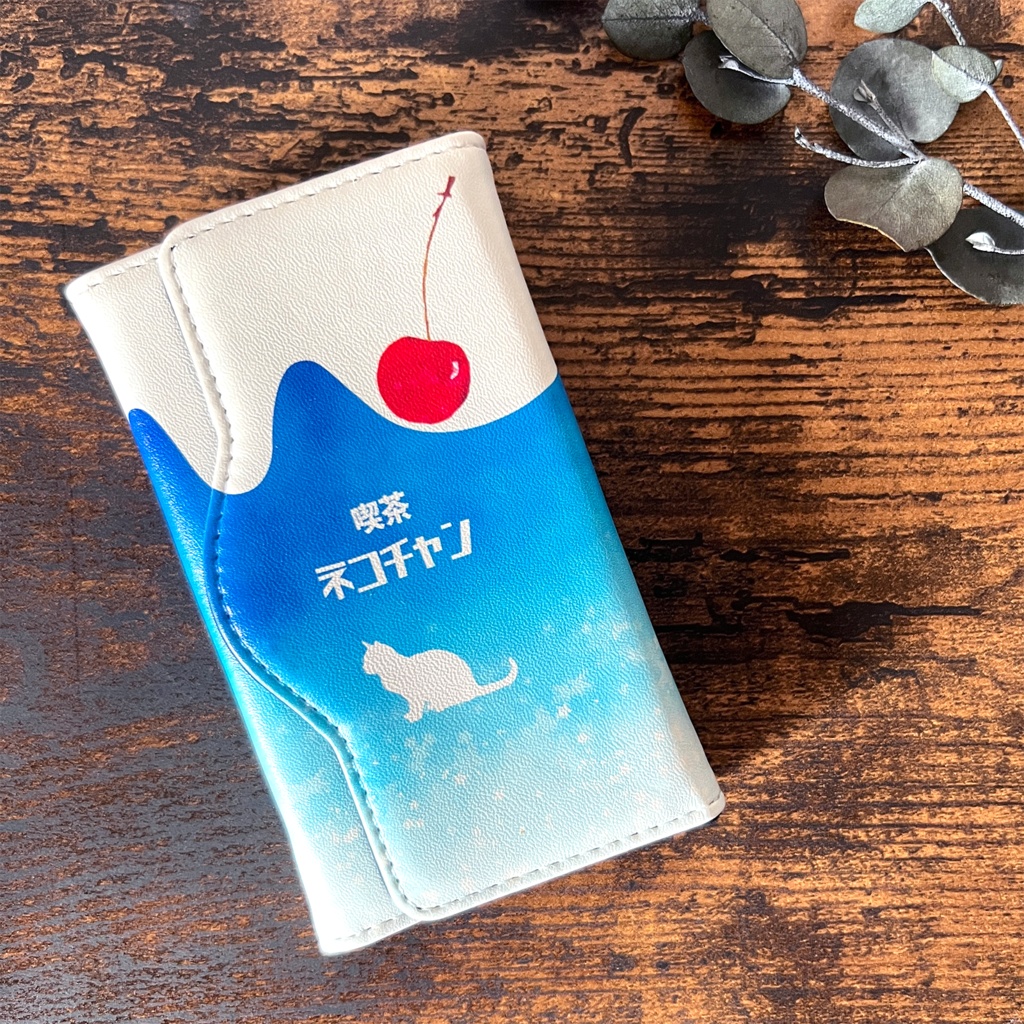 ねことクリームソーダのキーケース 猫 ソーダ 夏