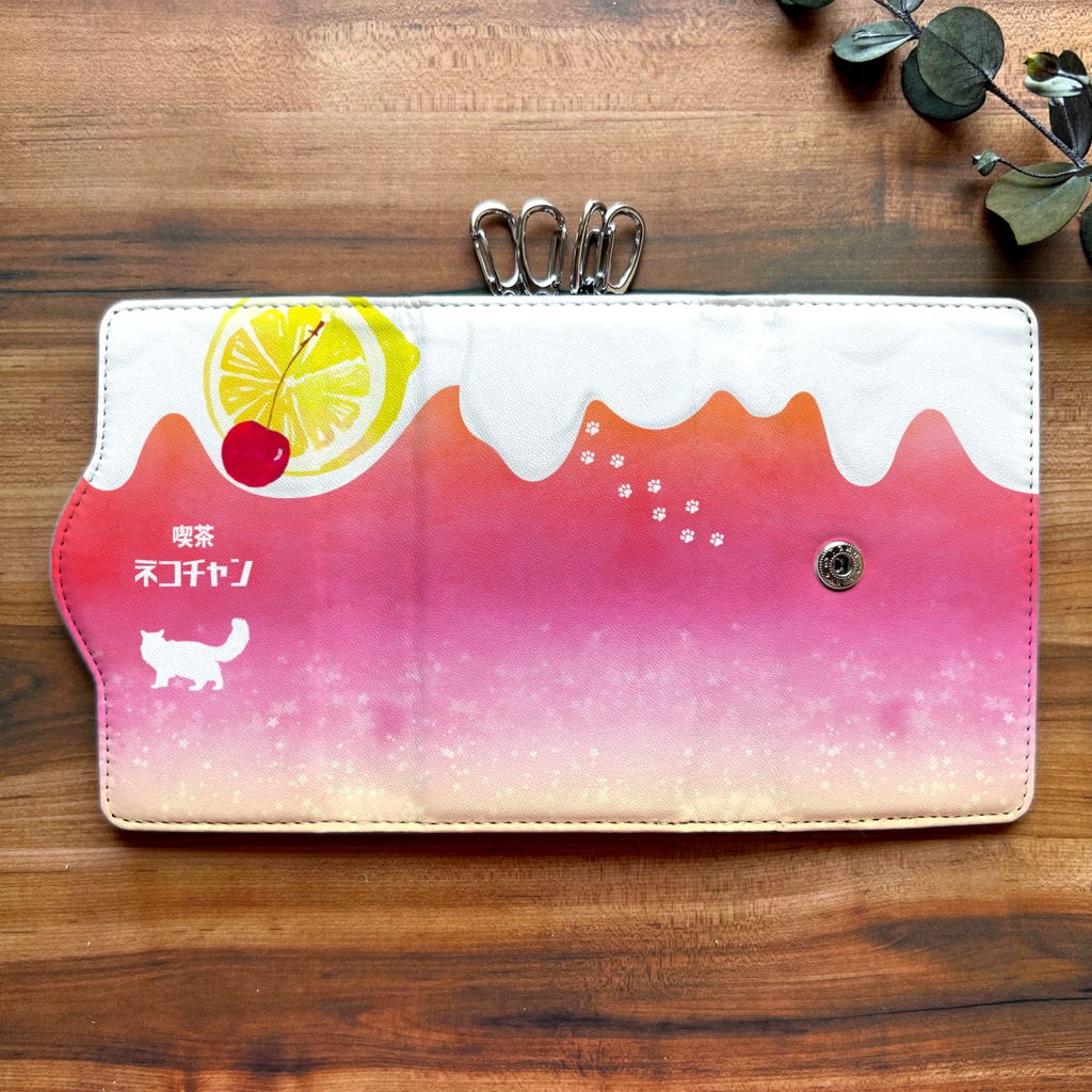 猫と黄昏ピンクレモネードのキーケース ねこ レモン ソーダ