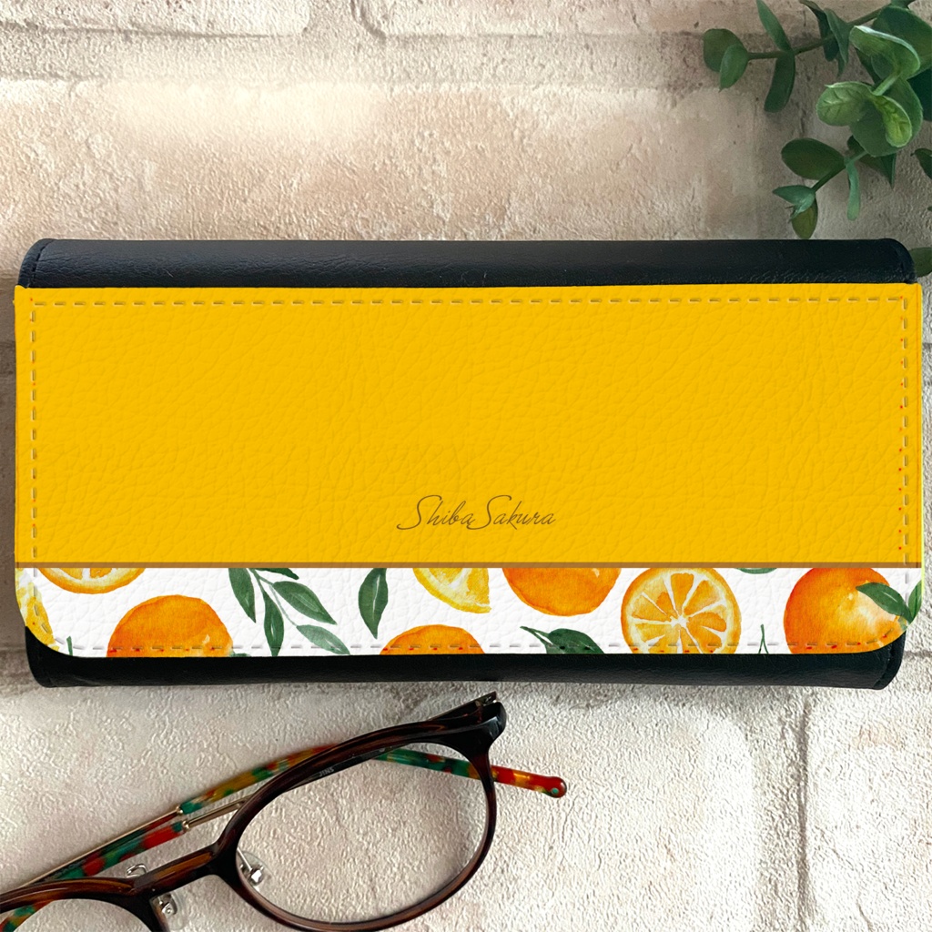 ネーブルオレンジのメガネケース みかん オレンジ メガネケース