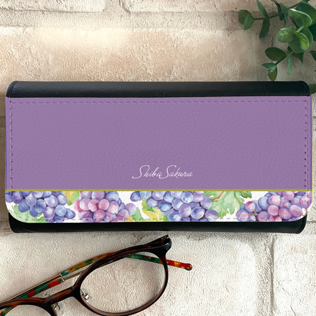 ぶどうのメガネケース(デラウェア) 紫 ぶどう グレープ フルーツ メガネ入れ メガネケース