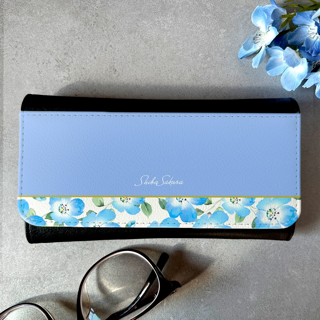 ネモフィラのメガネケース(ゼニスブルー) 花 ネモフィラ