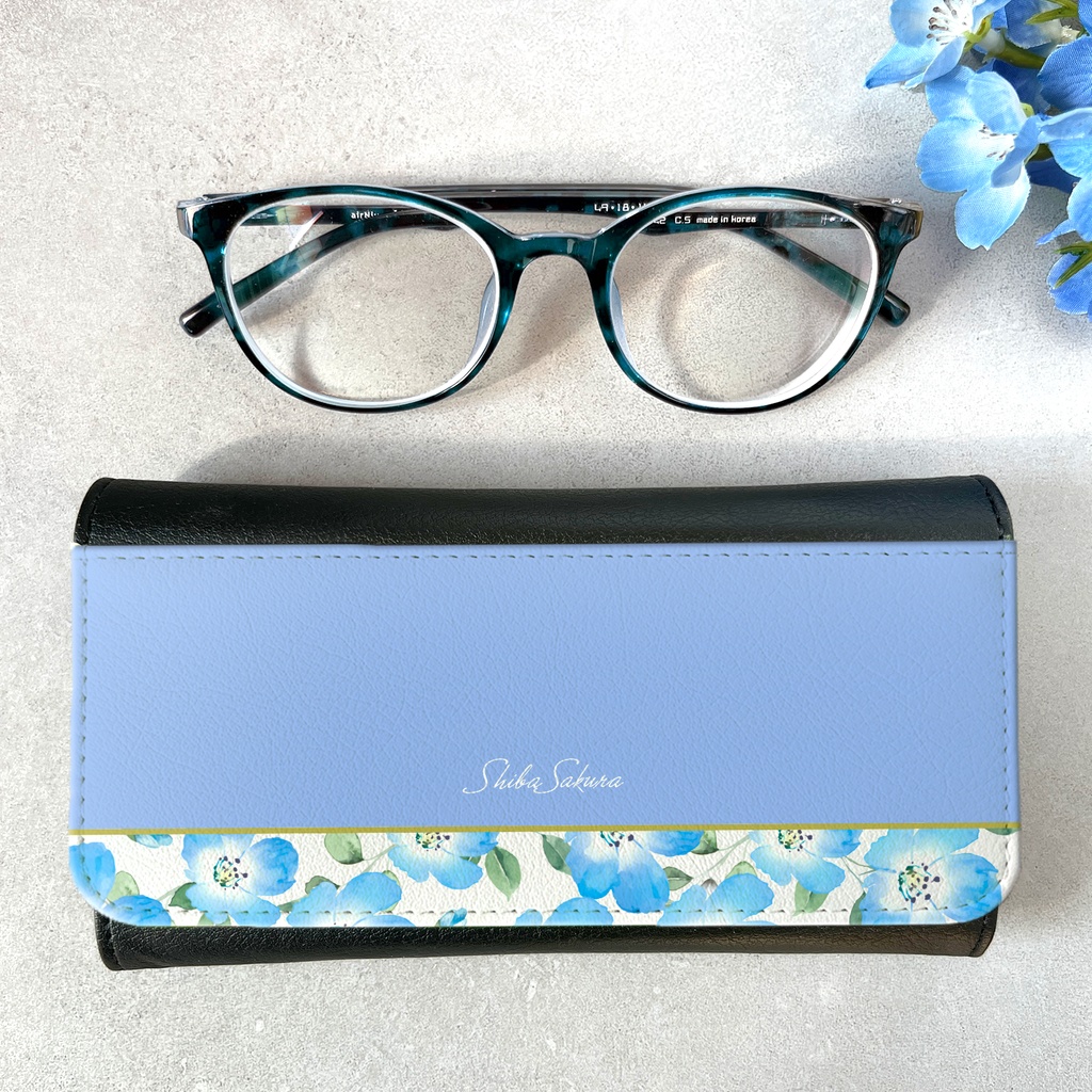 ネモフィラのメガネケース（ゼニスブルー） 花 ネモフィラ