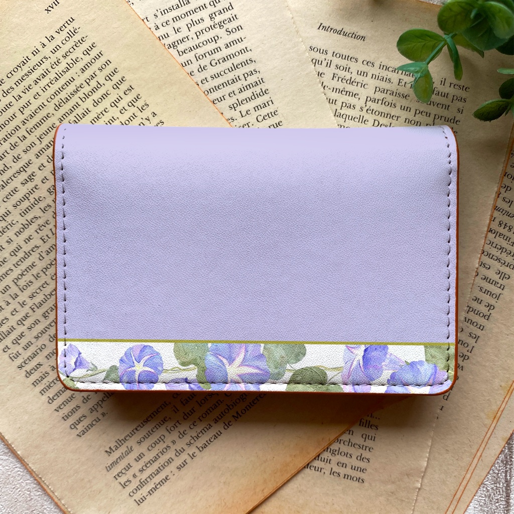 夏の朝顔の名刺ケース(薄紫) 花 カードケース 名刺入れ 朝顔 夏 アサガオ