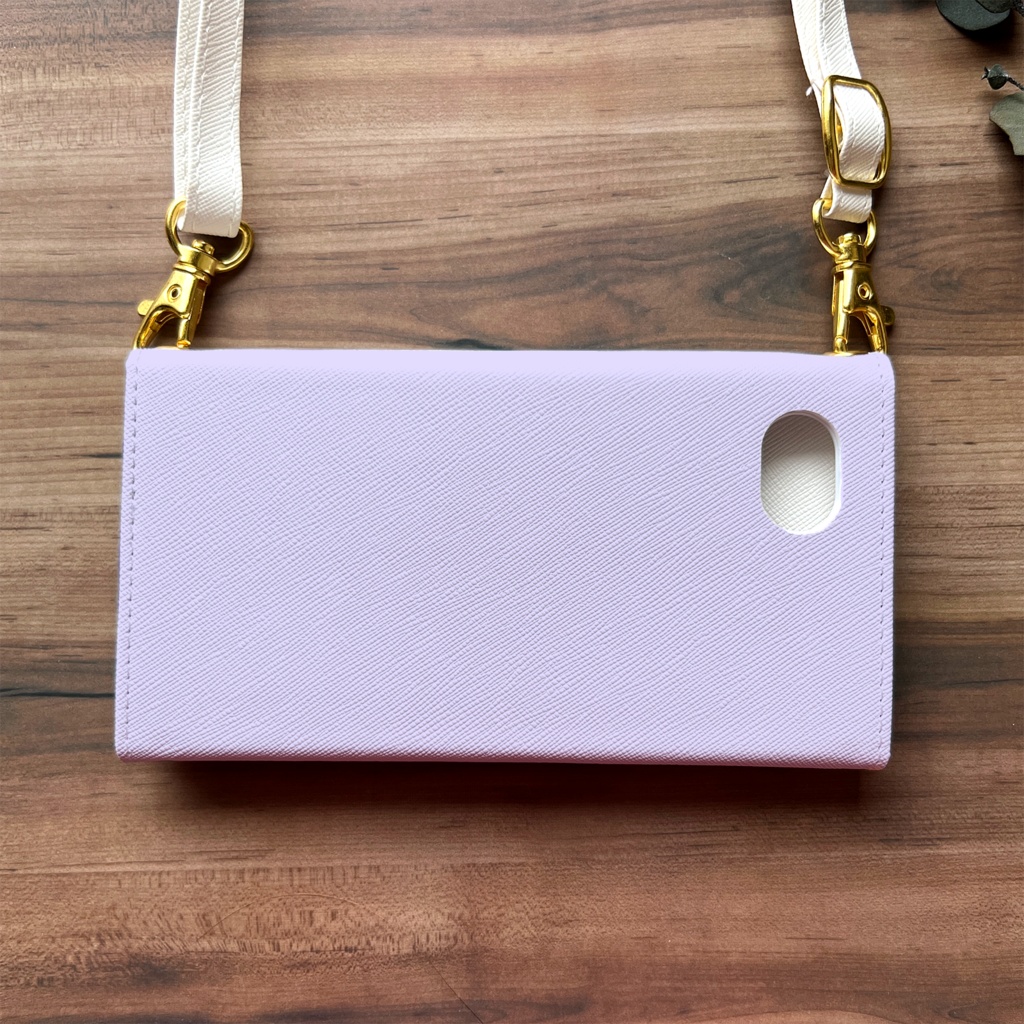 夏の朝顔の三つ折り手帳型スマホケース(薄紫) 全機種対応 スマホケース iphone Android 花 iPhone16e iphone16 iphone15