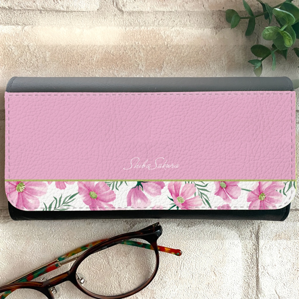 コスモスのメガネケース(薄桃) コスモス 秋 秋桜 メガネケース
