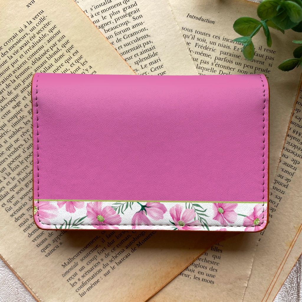 コスモスの名刺ケース(濃桃) コスモス 秋 秋桜 花 カードケース 名刺入れ