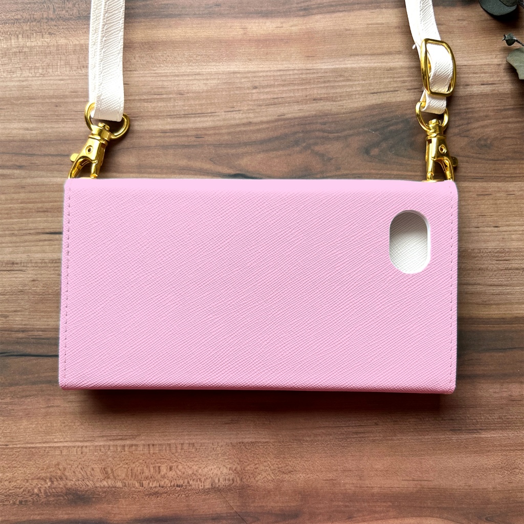 コスモスの三つ折り手帳型スマホケース(薄桃) コスモス 秋桜 全機種対応 スマホケース iphone Android