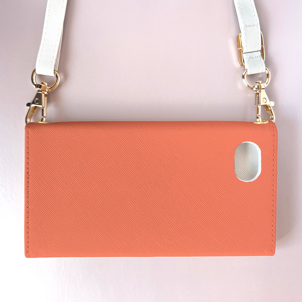 チューリップの三つ折り手帳型スマホケース(コーラルピンク) 全機種対応 スマホケース iphone Android 花