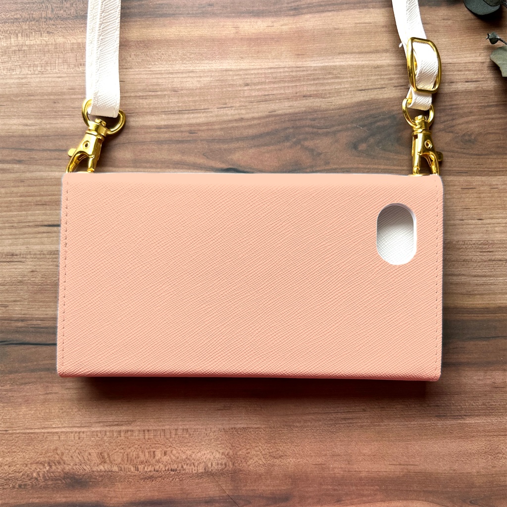 チューリップの三つ折り手帳型スマホケース(サーモンピンク) 全機種対応 スマホケース iphone Android 花