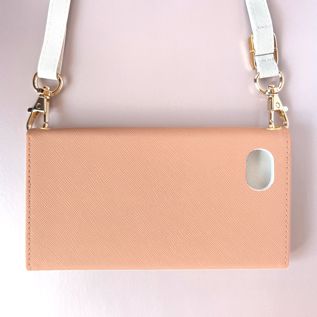 チューリップの三つ折り手帳型スマホケース(サーモンピンク) 全機種対応 スマホケース iphone Android 花