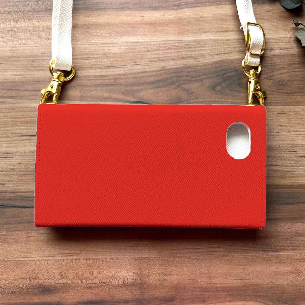 チューリップの三つ折り手帳型スマホケース(レッド) 全機種対応 スマホケース iphone Android 花