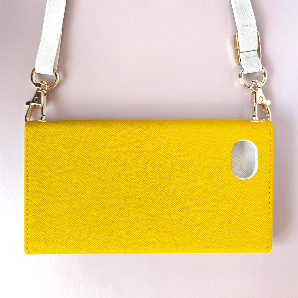 チューリップの三つ折り手帳型スマホケース(イエロー) 全機種対応 スマホケース iphone Android 花