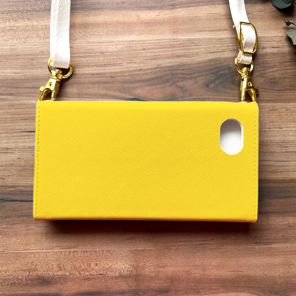 チューリップの三つ折り手帳型スマホケース(イエロー) 全機種対応 スマホケース iphone Android 花