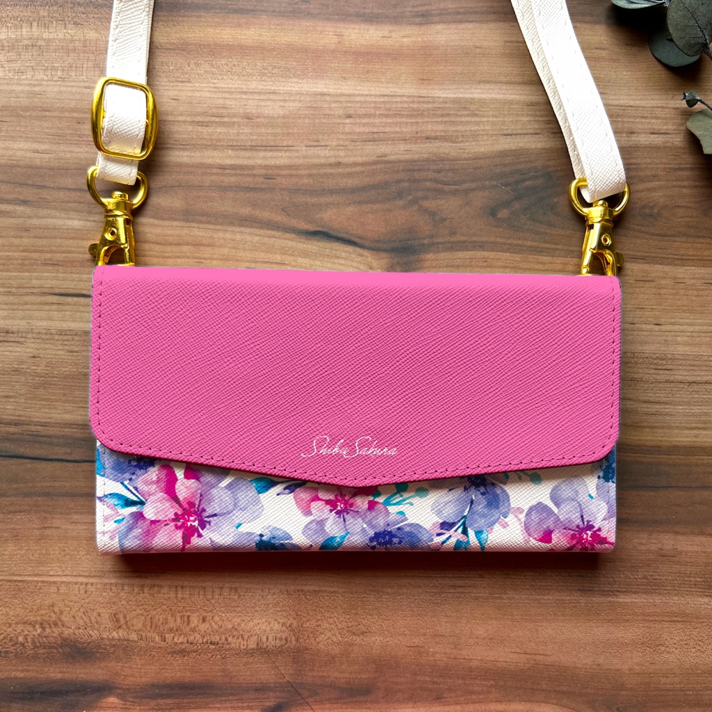 トロピカルフラワーの三つ折り手帳型スマホケース 全機種対応 スマホケース iphone Android 花