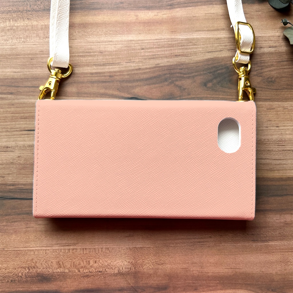 フレッシュピーチの三つ折り手帳型スマホケース(ピーチミルク) 全機種対応 スマホケース iphone Android