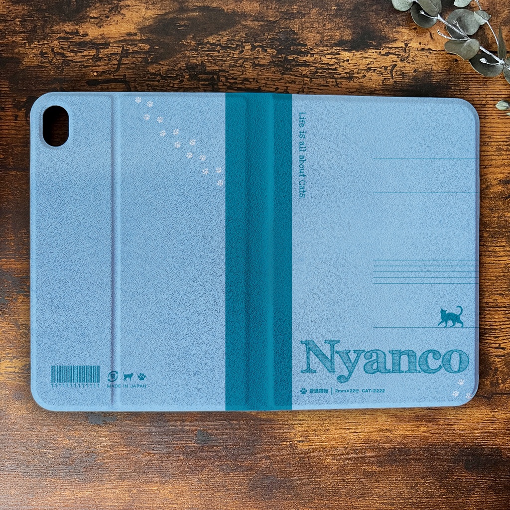 にゃんこ大学ノートのiPadケース(ブルー) 猫 黒猫 可愛い メンズ ipadケース タブレットケース
