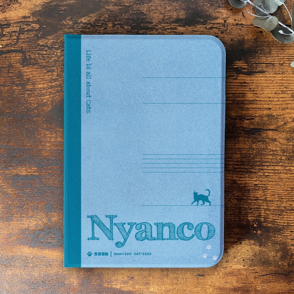 にゃんこ大学ノートのiPadケース(ブルー) 猫 黒猫 可愛い メンズ ipadケース タブレットケース